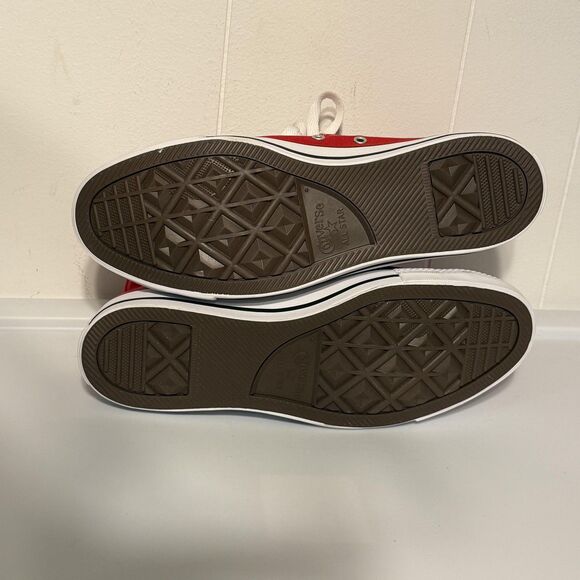 Converse Chuck Taylor All Star Hi High Top Shoes Mens 9.5 Womens 11.5 Red Canvas - Picture 9 of 10